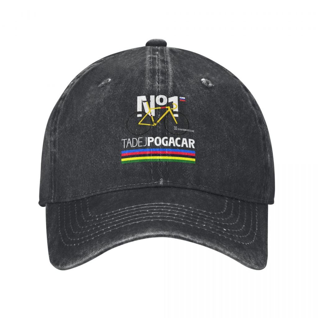 Tadej Pogacar Cycling Pogi Team Tour De France Distressed Washed Casquette Baseball Caps FeUnisex Unisex Customized Sport Hats
