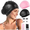 Extra Large Silicone Swim Cap for Women Waterproof Hair Cap for Long Hair Curly Hair Dreadlocks No Tight Headache Swim Hat
