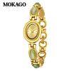Mokaga Vintage Women's Quartz Watch - High Retro Tiger Eye Chalcedony with Light Luxury Waterproof Design