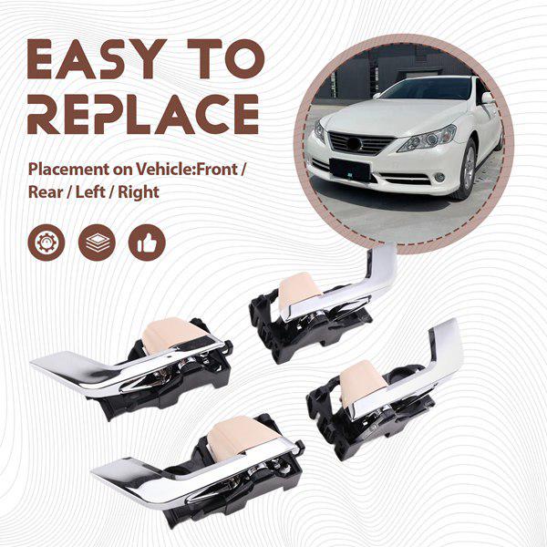 Set of 4 Door Handles Compatible with 2010-2017 Toyota Reiz