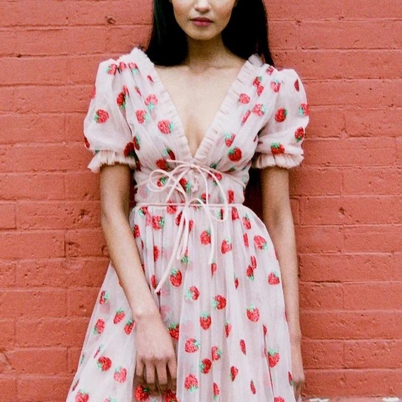 Buy New Full-size Pink Strawberry Fairy Princess Dress and Black Forest  Dress Women Short Sleeve Gowns at affordable prices  free shipping, real  reviews with photos  Joom
