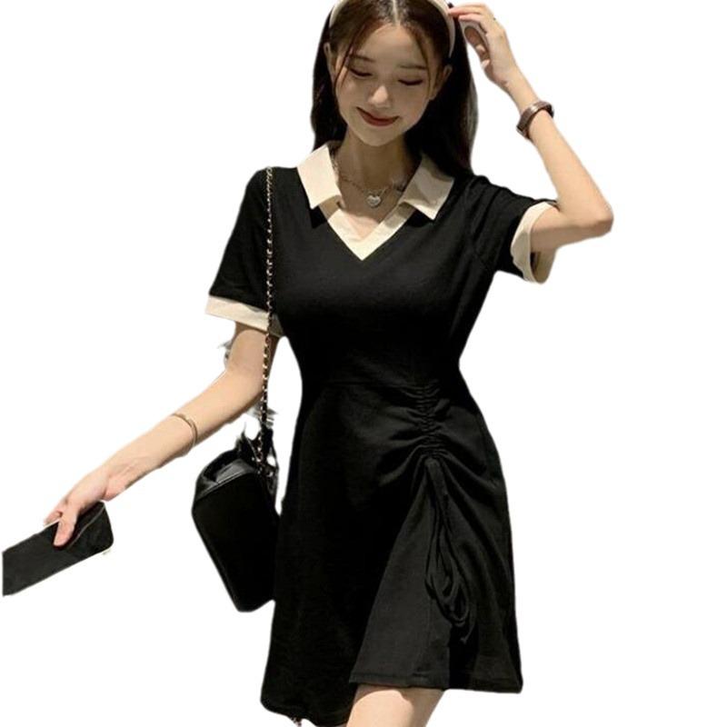 2025 Sommerkleid mit Kordelzug und kurzen Ärmeln im japanischen Stil für Damen