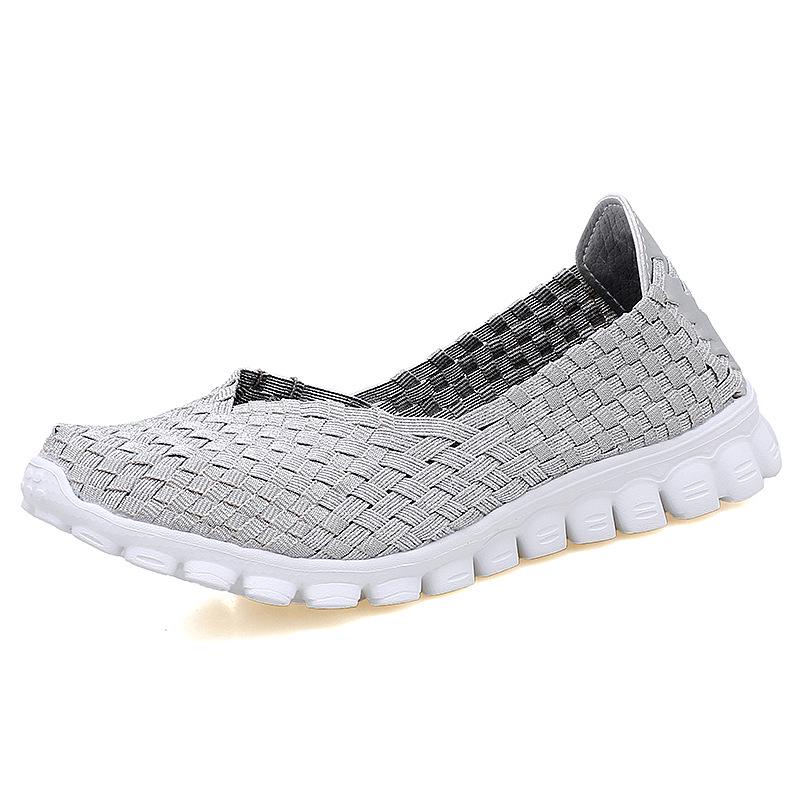 Autumn New Handwoven Shoes Elastic Casual Shoes Hollow Versatile Overshoes Women