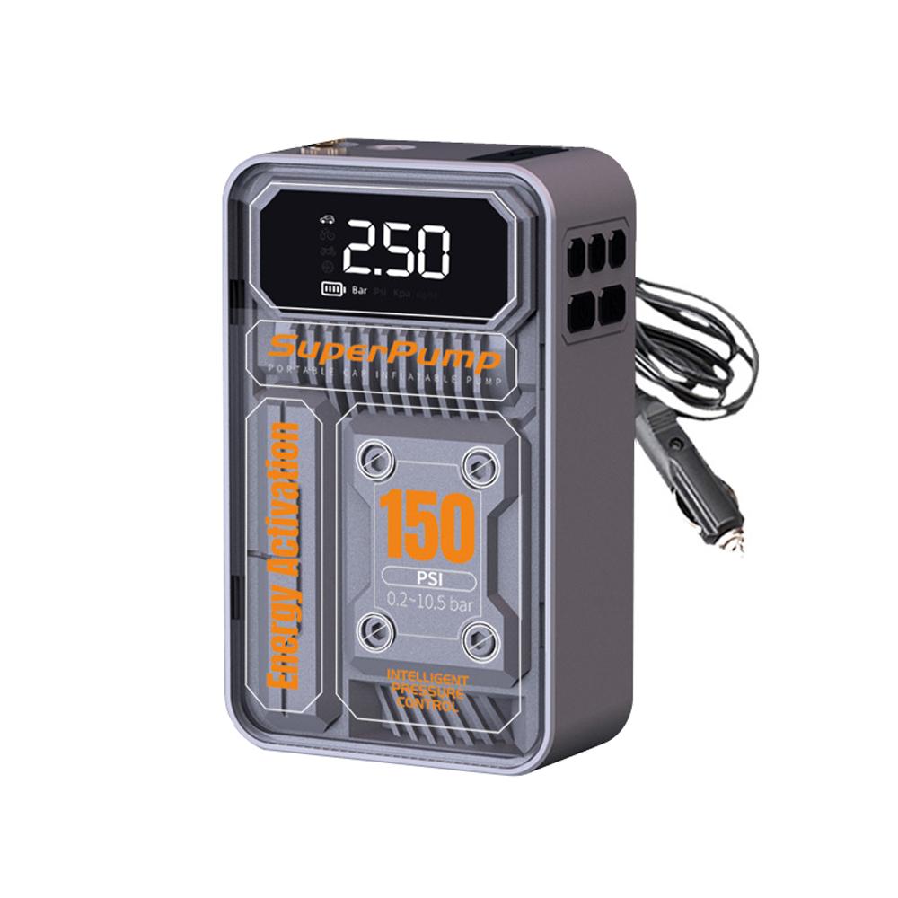 3in1 Auto-Luftpumpe, tragbarer elektrischer Auto-Reifenfüller, Digitalanzeige mit LED-Lichtbeleuchtung