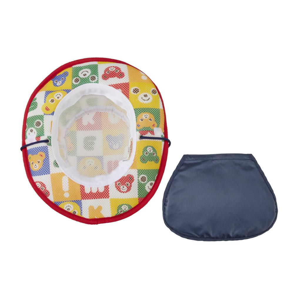 MIKI HOUSE Ten Gallon Bear Sun for Boys and Chin Hat, Design, Hat, Girls, Baby, Kids, Children's Clothing, Strap, 56cm, Multicolor, 12-9106-687
