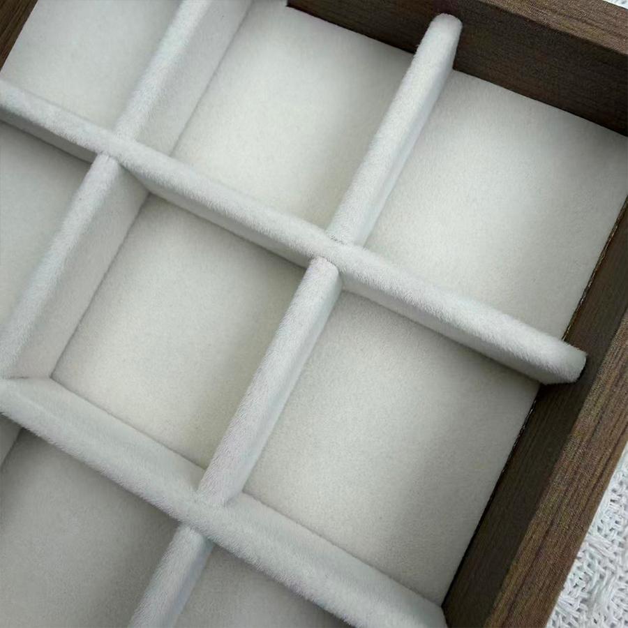 1 Pc, Walnut Wood Pattern Jewelry Box, Jewelry Tray, Suitable for Storing Necklaces, Rings, Earrings and Ear Studs. Color: Beige