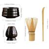 4PCS Food Grade Japanese Matcha Tea Set Bamboo Ceramic Japanese Chasen Matcha Stirring Brush