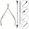 3pcs/lot Stainless Steel Nail Cutter Scissor Nippers Multifunction Cuticle Pusher Remover Nail Care Manicure Tools Accessories