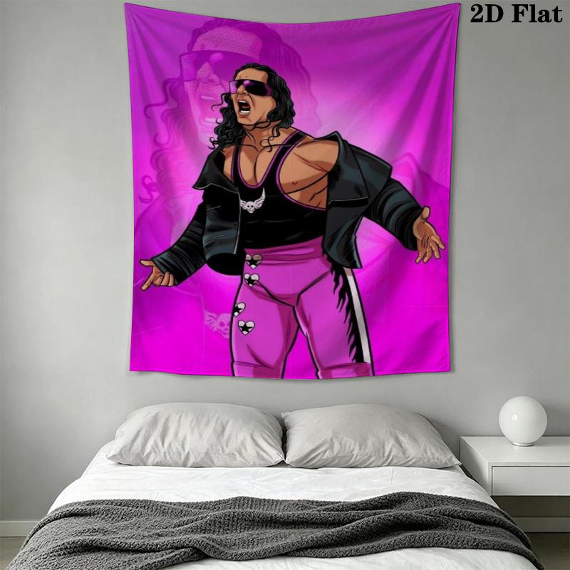 Bret Hart cool Wall Tapestry Aesthetic Wall Hanging Printed Fabric Blanket Decorative Tapestries for Bedroom Living Room Home Decor