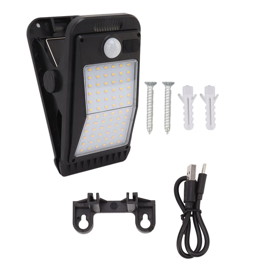 1 PC USB Solar Clip Lamp With Built in Battery USB Human Body Induction 72 Led Light for Outdoor Courtyard Garden Terrace