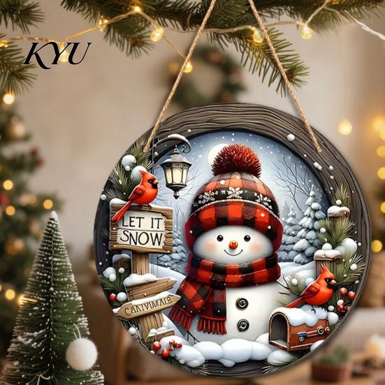Natural Wood Holiday Accents Wooden Christmas Hanging Pendant, Snowman/Santa Claus/Gnome Ornament with Tree Ornaments Hemp Rope for Indoor Outdoor