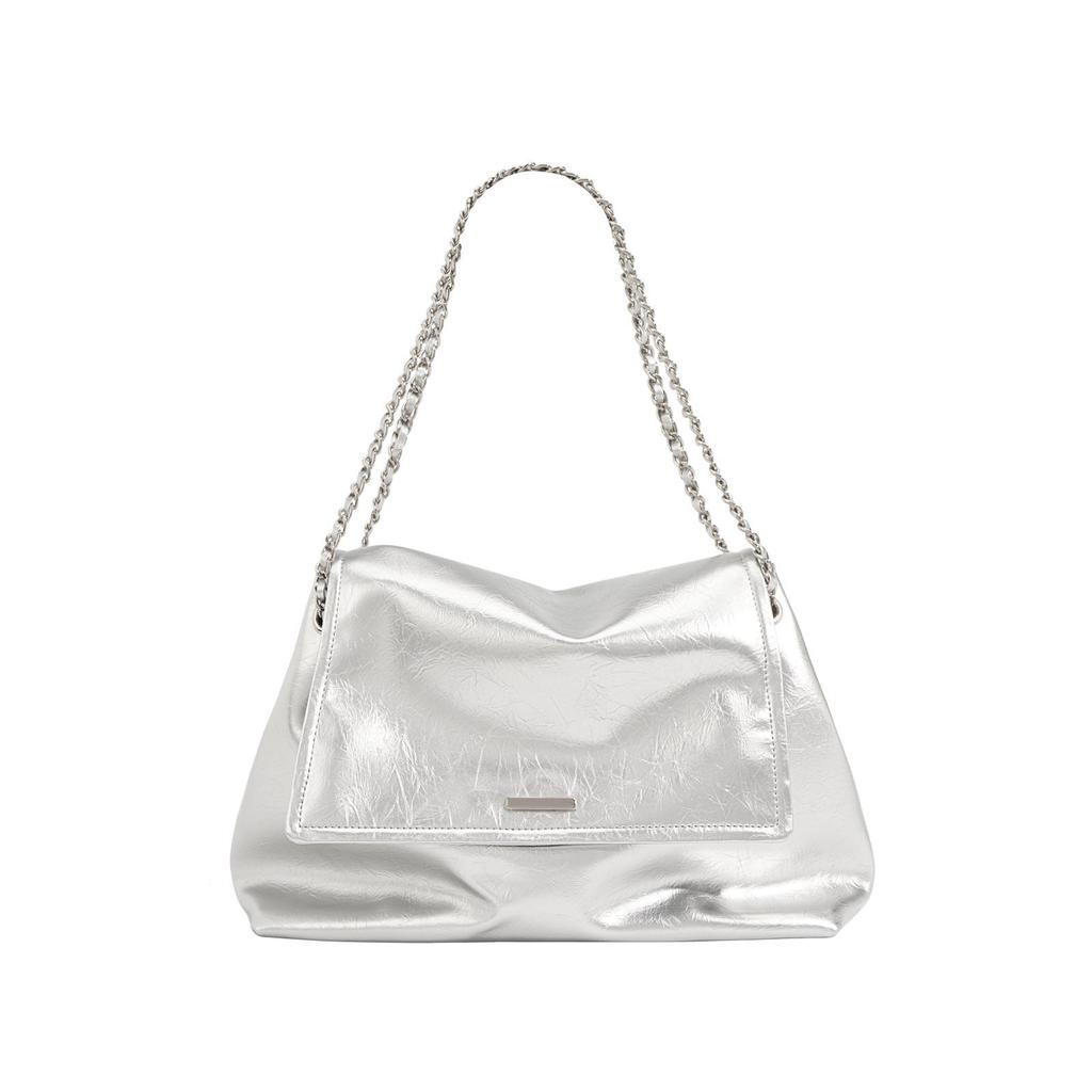 Niche Design High-End Cowhide Chain Shoulder Tote 2025: Large Capacity Women's Crossbody Bag