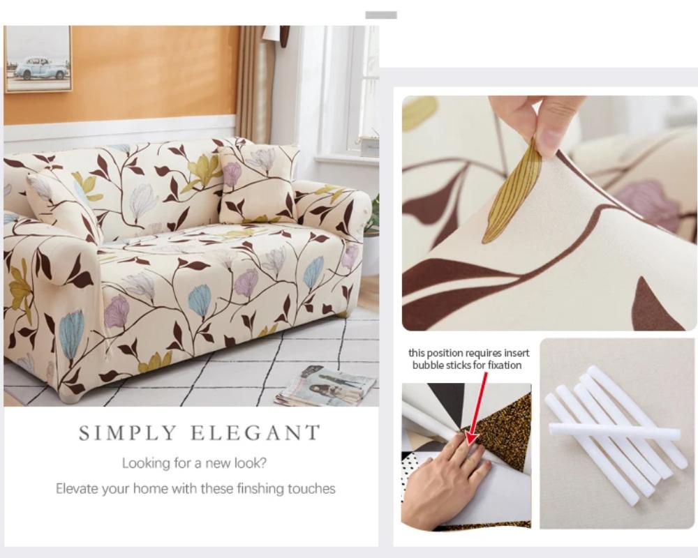 Floral Printing Elastic Slipcovers Stretch Sofa Covers for Living Room Corner Couch Cover Sectional Armchair Cover 1/2/3/4 Seat