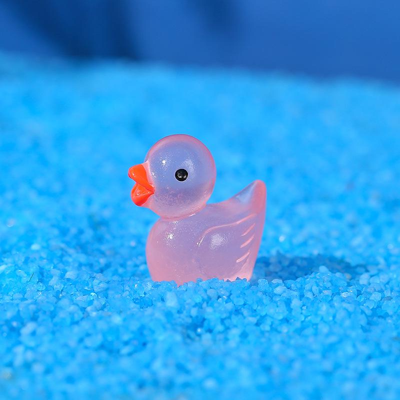 Glowing Luminous Duck Figurines - Colorful Resin Micro-Landscape Ornaments