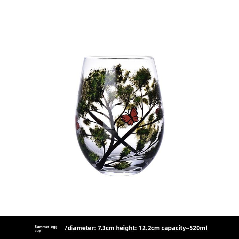 Seasons Glass Cup Four Seasons Tree Wine Glasses Red Wine Glass Goblet Champagne Cup Home Wedding Decoration