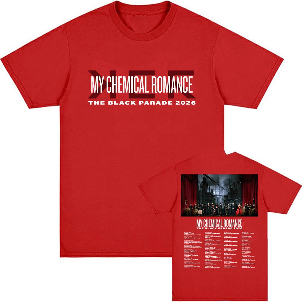

THE BLACK PARADE 2026 Tour T-shirt Rock Band My Chemical Romance Tshirts Short Sleeve Cotton T Shirt Unisex Streetwear L