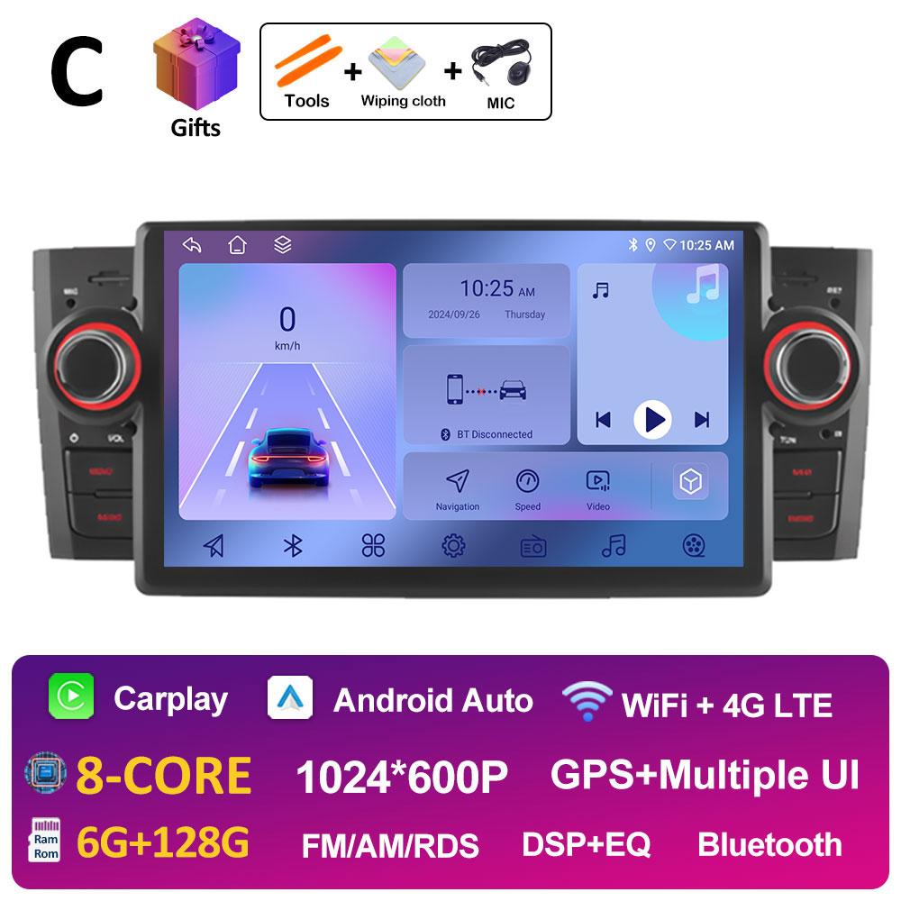 For Fiat Grande Punto Linea 2007 2008 2009 2010 - 2012 Android Intelligent System 7 Inch GPS Navigation Car Video Player No 2din