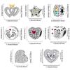 Kupfer Mehrfarbig Liebesherz Serie Charms Perlen Passen Original Pan Armband Armreifen DIY Feiner Schmuck Für Frauen