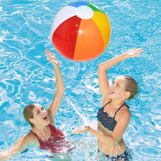10Pcs Inflatable Beach Ball Leak-proof Inflatable Play Ball Colorful Balloons Beach Sports Shower Ball for Summer Activities