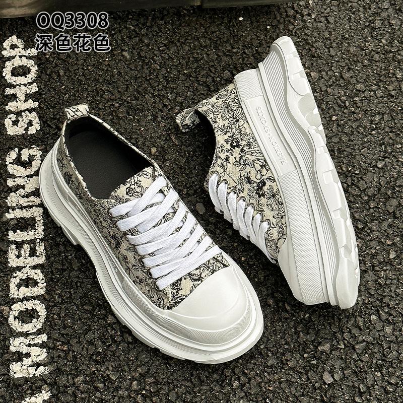 Thick baseplate shoes spring and autumn new national style embroidered canvas small breathable muffin shoes