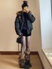 Black Woolen A-Line High Waist Korean Style Women's Bootcut Shorts for Autumn/Winter