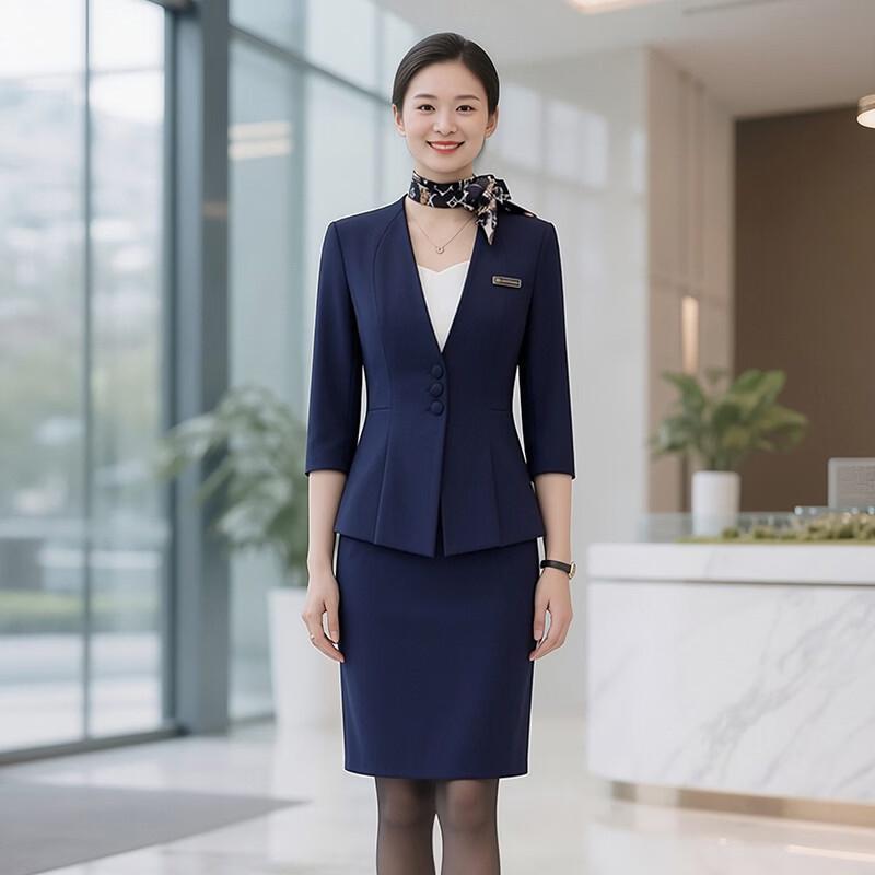 Tluoman Women s Professional 3/4 Sleeve Blazer Suit Set 3XL