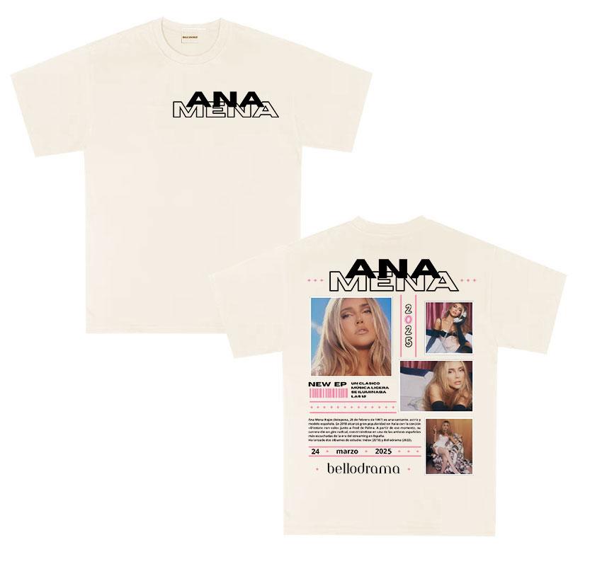 Sängerin ANA UnisexA Tour 2025 neues Album T-Shirt Unisex Damen 100% Baumwolle Oversized T-Shirts Retro Ästhetik Mode T-Shirt Streetwear