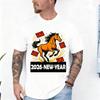 2026 New Year Horse Youth TShirt Crew Neck Short Sleeve Cotton Top All Seasons Casual Funny Outdoors Fashion Comfortable Tees