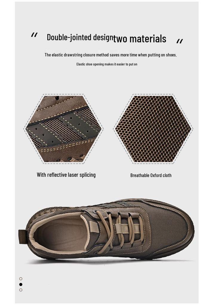 Men's 2024 Autumn Soft Sole Leather Sports Shoes, Hand-stitched Versatile Casual Sneakers, Large Sizes 45-46.