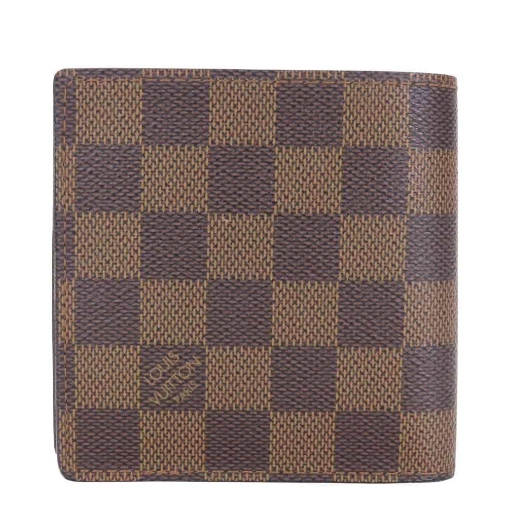 Used LOUIS VUITTON Bifold Wallet Porte BilletsCartes CrÃ©dit Monet N61665 Damier Ebene Brown Accessory