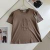 Nanyou Women's Retro Embroidered Round Neck Short Sleeve T-shirt