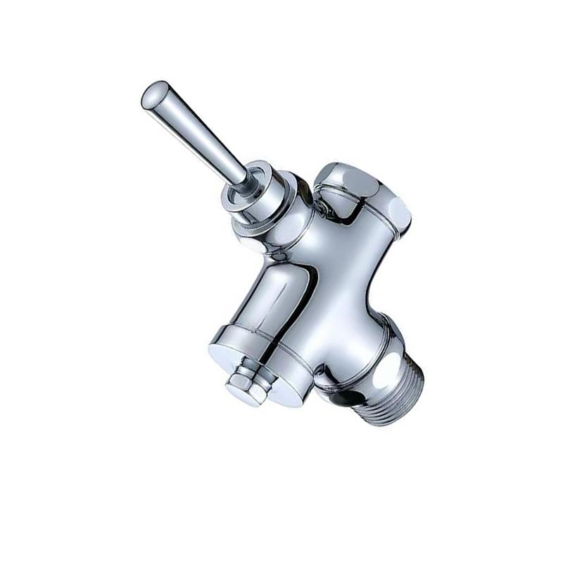 Model Wall Mounted Chrome Finish Brass Material Hand Control Eco-Friendly Water Saving Toilet Flush Valve for Hotel Use