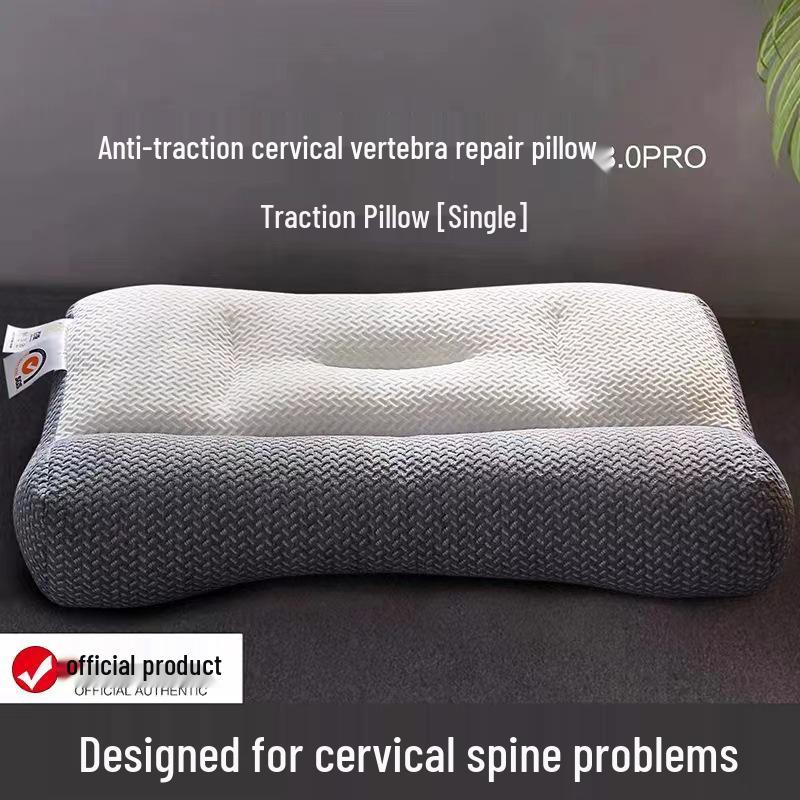 Knitted Fiber Neck Support Pillow - Contour Design for Firm, Comfortable Sleep Aid