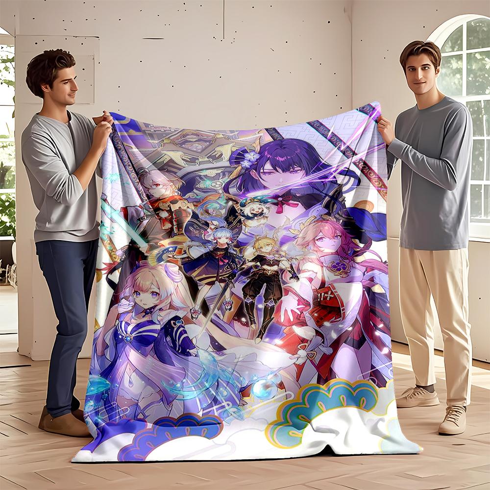 Anime Style Fantasy Characters Design Blanket Flannel blanket for bedroom, living room, sofa, and nap sofas