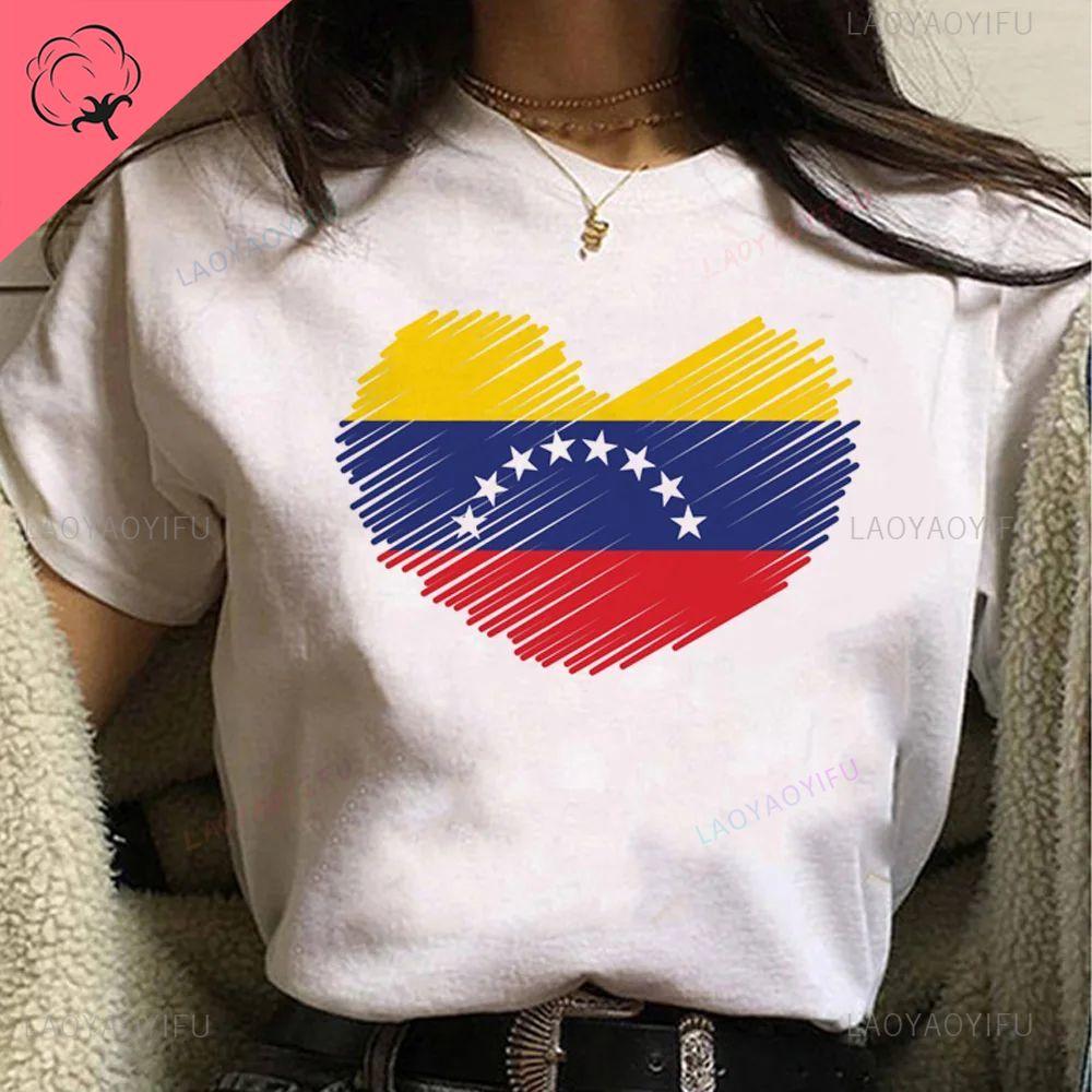 Venezuela En El Corazon Venezuelan Pride Graphic T Shirts Unisex Unisex UNISEX Cotton T Shirts Fashion Ropa Hombre