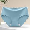Women's Seamless Ice Silk One-Piece Underwear, Comfortable Mid-Waist Cotton Briefs for Girls, Available in Large Sizes.