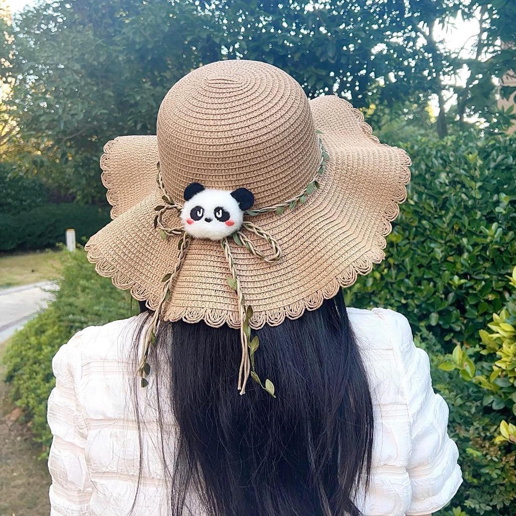 Women's Wide Brim Straw Sun Hat - Foldable Beach & Vacation Hat