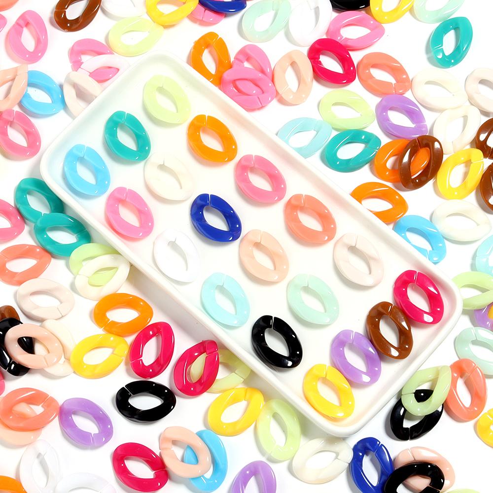 50pcs/lot Acrylic Link Chains Clasps Colorful Open Buckles For Jewelry Connector Clasps DIY Glasses Chains Necklace Accessories