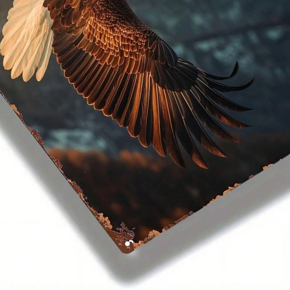 Vintage Metal Wall Art Eagle Mountains Poster Decor
