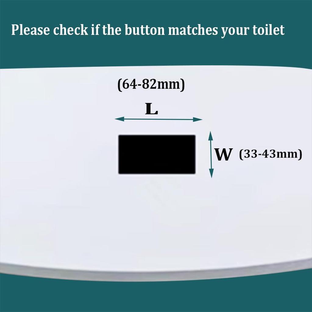 WK802C Toilet Rectangular Push Button for Dual-Flush Tank Replacement Parts Chrome