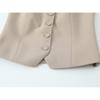 Autumn Women's European & American Style Spaghetti Strap Vest Top with Button Decoration - 2023 New Arrival