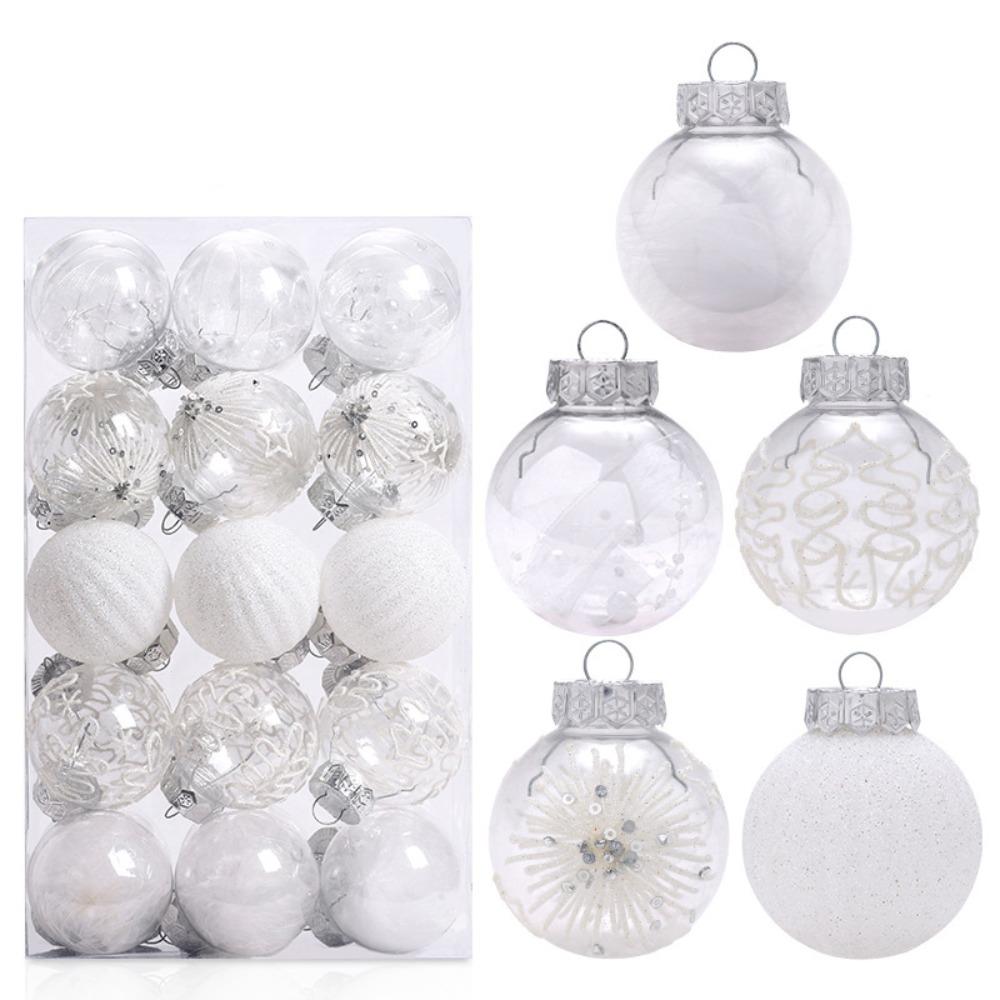30pcs 6cm Christmas Ball Set Plastic Hanging Ornament Crafts Christmas Tree Pendant New Year