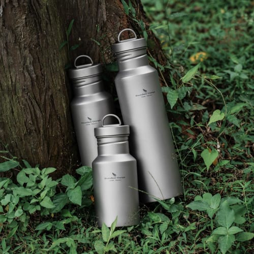 Boundless Voyage Titanium Water Bottle, Ultra-Lightweight, Wide-Mouth, Direct-Drink, for Hiking, Cycling, Sports, and Outdoor Activities, Camping, and