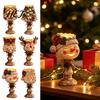 Decorative Resin Figurines Christmas Tealight Candle Holder for Home Decor, Santa/Tree/Snowman/Deer/Nutcracker Holders Candlestick Table Centerpiece