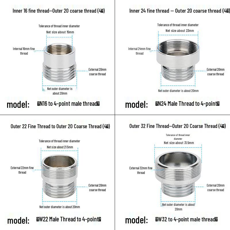Universal Faucet Adapter: 4-Point Quick Connect for Shower Hose and Washing Machine Inlet