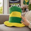Morbido Cappello Peluche Pallone da Calcio, Cappello a Cilindro a Strisce Tema Sportivo per Feste, Copricapo da Tifo per Partite di Calcio per Bar Sportivi, Accessori per Photo Booth, Eventi a Tema