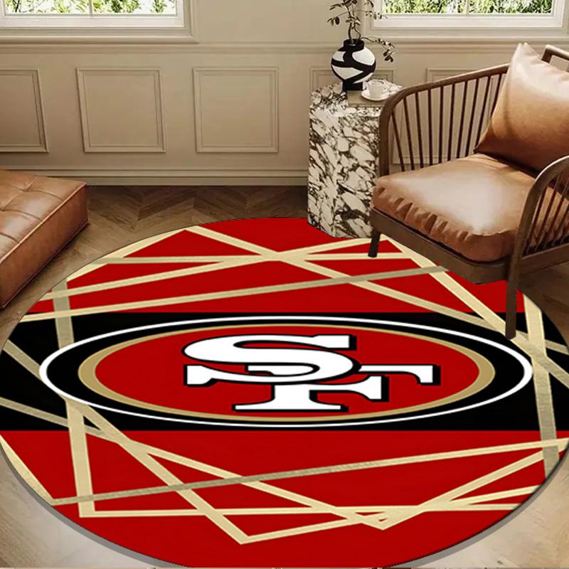 San Francisco Football Round Mat, Anti-slip Circle Carpet Chair Rug For livingroom,Bedroom, Doormat Home Decor Gift Christmas Gifts