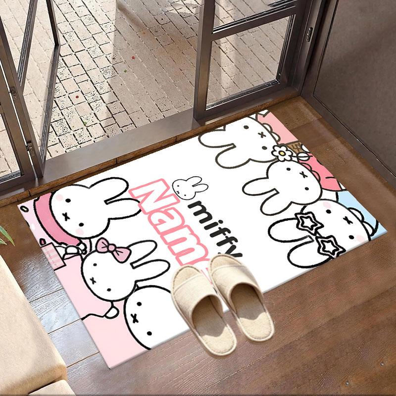 Custom Name Personalized Miffy Print Carpet, Versatile Home Decor Rug, for Playroom, Apartment, Balcony, Entryway, Hallway Gift