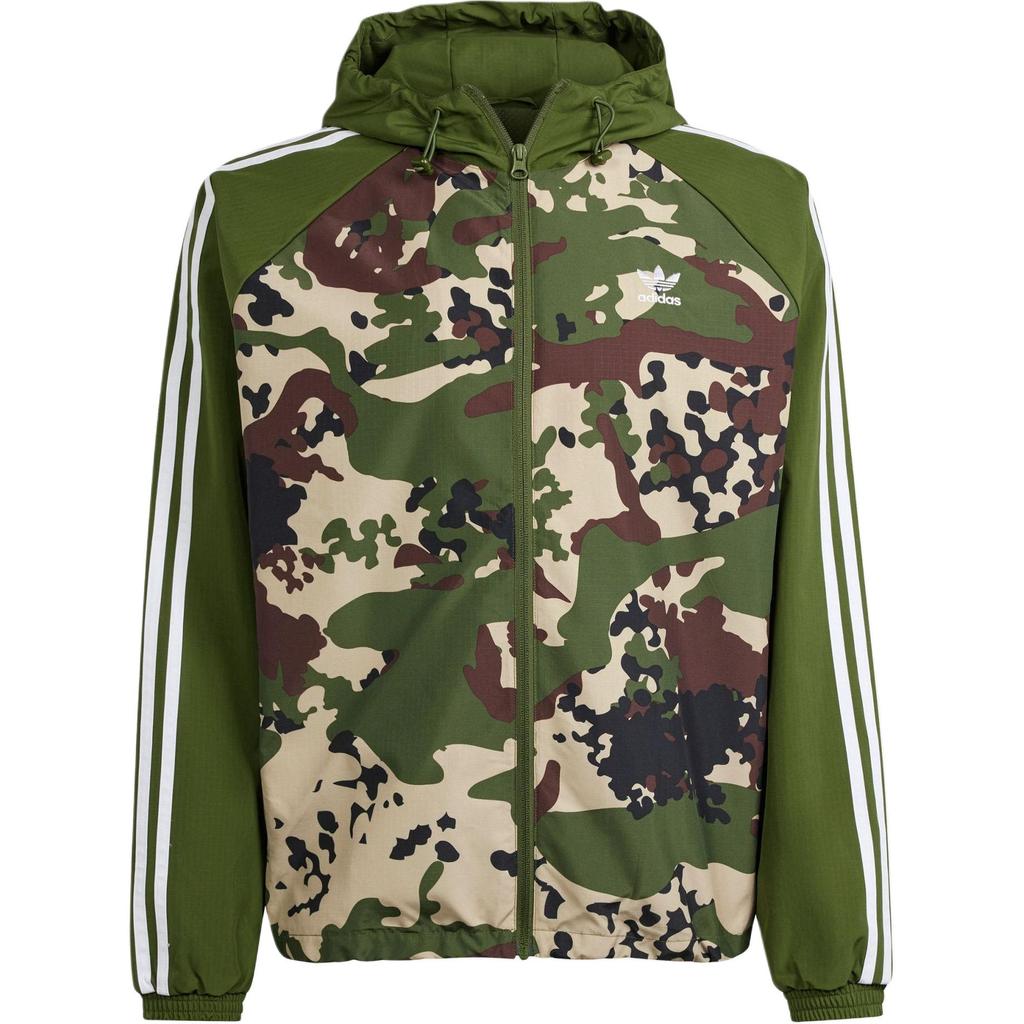 Adidas Originals Windbreaker Camo Striped Sports Hooded Jacket Men Jackets Wild-Pine IS0260