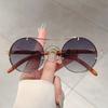Vintage Round Sunglasses Men New Fashion Retro Double Bridge Casual Shades Women Luxury Gradient Multi-color Sun Glasses